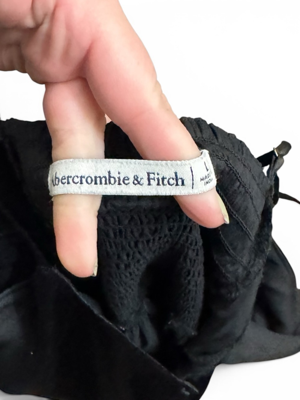 Abercrombie & Fitch Black Button Down Satin Slip Midi Dress Size L - Picture 7 of 7